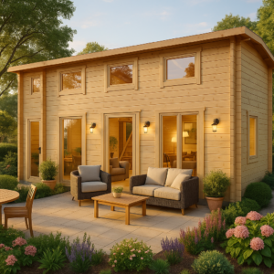 Großes Blockhaus mit Schlafboden “Schweden J” 7x4m | Großes Blockhaus mit Schlafboden - 35m² | Hochwertiges Blockhaus mit Schlafboden Unkategorisiert online kaufen